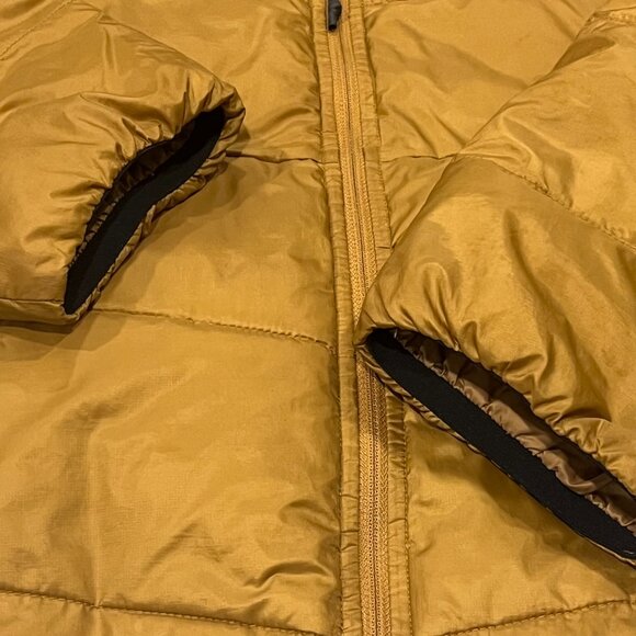 Madewell Mens Hooded Puffer Jacket, Old Gold, XL - Picture 8 of 10